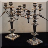 S10. Pair of silverplate candelabras. 
